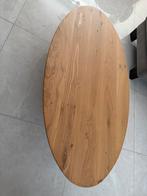 Ovale eiken salontafel 140x72cm met kruispoot, 100 tot 150 cm, Eikenhout, Zo goed als nieuw, Minder dan 50 cm