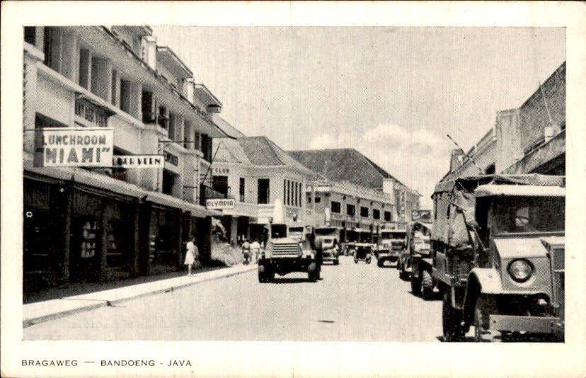 Nederlands Indië - Bragaweg - Militairen Legerwagens - 1948, Verzamelen, Verzenden, 1940 tot 1960, Gelopen