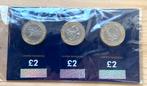 UK 3x 2 Pounds 2016 “change checker” BU, Ophalen of Verzenden, Overige landen