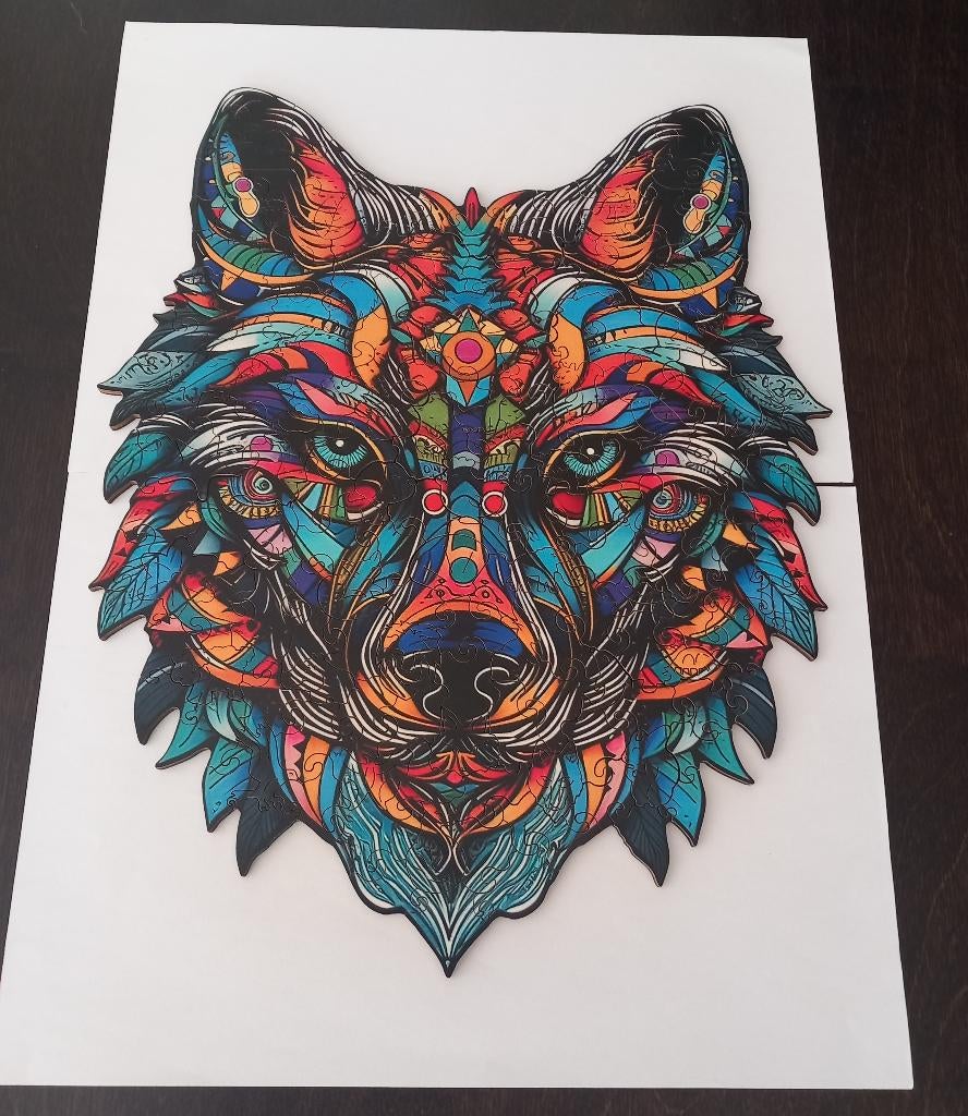 Wooden puzzle wolf A3 formaat, Hobby en Vrije tijd, Denksport en Puzzels, Ophalen of Verzenden, Minder dan 500 stukjes, Zo goed als nieuw