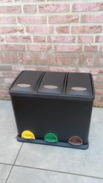 Prullenbak zwart met 3 bakken 47x28,3x39,5 LxBxH, Huis en Inrichting, Woonaccessoires | Prullenbakken, Met pedaal, Nieuw, Ophalen of Verzenden
