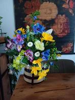 Kleurrijk zijden bloemstuk, 60 cm hoog, Ophalen of Verzenden, Nieuw, Binnen
