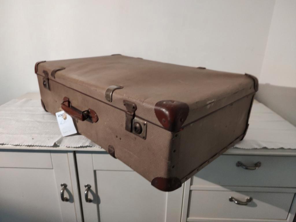 K395 VINTAGE jaren 50 koffer van geperst karton, Overige materialen, Gebruikt, -, -