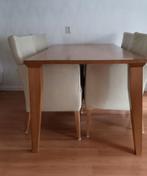 Eetkamerset met luxueuze verstelbare leren stoelen, Ophalen, Gebruikt, 4 tot 6 stoelen