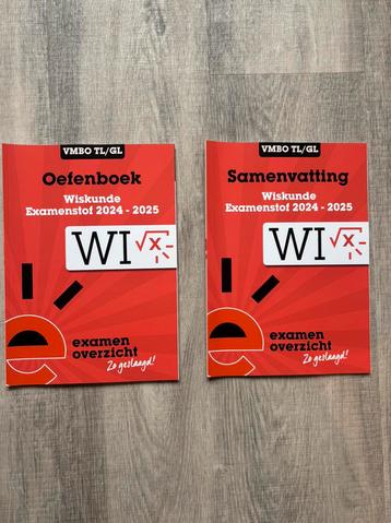 Examenoverzicht wiskunde vmbo tl/gl samenvatting & oefenboek beschikbaar voor biedingen