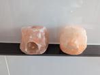 Set van 2 Himalaya Zoutsteen Aromabranders - Theelichtjes, Ophalen of Verzenden, Zo goed als nieuw, Overige materialen, Minder dan 25 cm