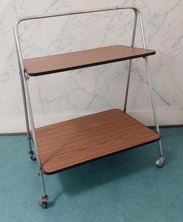 vintage, jaren 50 /60 inklapbare serveerwagen / trolley  beschikbaar voor biedingen