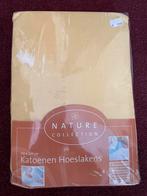 Katoenen Hoeslaken., Verzenden, Hoeslaken of Sloop, Geel, Nieuw