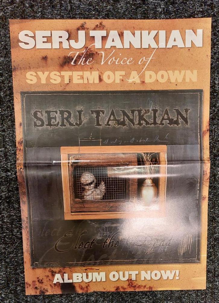 SERJ TANKIAN PROMO POSTER ELECT THE DEAD SYSTEM OF A DOWN, Verzamelen, Muziek, Artiesten en Beroemdheden, Gebruikt, Poster, Artwork of Schilderij