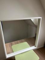 Witte Rechthoekige Spiegel, Huis en Inrichting, Woonaccessoires | Spiegels, Ophalen, Vierkant, Zo goed als nieuw, 75 tot 100 cm