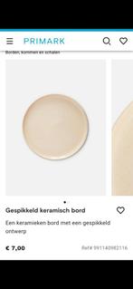 Gezocht! Primark creme spikkel servies, Huis en Inrichting, Ophalen of Verzenden, Zo goed als nieuw, Bord(en), Overige stijlen