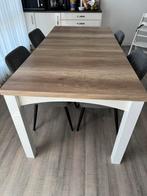 Eettafel 190x90 met 4 stoelen en salontafel, Zo goed als nieuw, Vijf personen of meer, Rechthoekig, 50 tot 100 cm