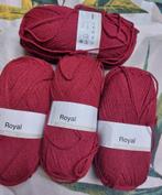 4 bollen wol(royal) wijnrood, Ophalen of Verzenden, Nieuw, Breien of Haken, Wol of Garen