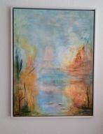 Acryl Schilderij Landschap in Baklijst 60x80 cm, Ophalen of Verzenden