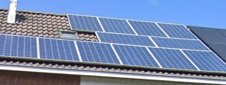 12 Zonnepanelen + Omvormer, Doe-het-zelf en Verbouw, Zonnepanelen en Toebehoren, Gebruikt, Compleet systeem, Ophalen