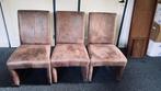 Drie stoelen van nubuck-look leer, Gebruikt, Ophalen, Stof, Drie