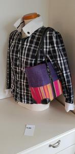 K299  mini strandtas van gekleurd gras en PU lederen,, -, -, Shopper, Ophalen of Verzenden