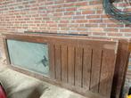 2 zware hardhouten deuren met glas 270cm hoog, 101cm breedx5, Gebruikt, 215 cm of meer, Ophalen, 100 tot 120 cm