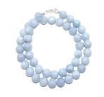 Halsketting Aquamarijn Kralen 10 mm, Verzenden, Mineraal
