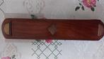 Antiek,vintage notenhouten pennenbakje met messing, Antiek en Kunst, Ophalen of Verzenden