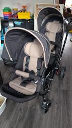 Dubbele kinderwagen van ZOOM ABC Design met reiswieg, Kinderen en Baby's, Kinderwagens en Combinaties, Gebruikt, Combiwagen, Verstelbare duwstang