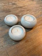 Vintage Marmeren Waxinelichthouders, Overige materialen, Gebruikt, Wit, Ophalen of Verzenden