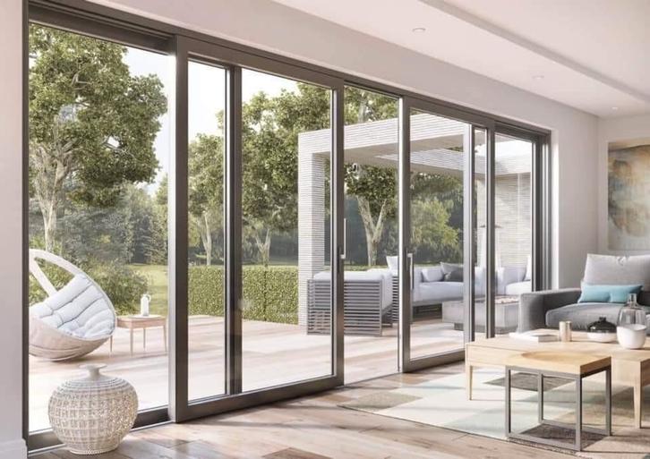 Schuifpui nodig ? 400 x 240 € 4500..verdiept profiel  13 cm, Doe-het-zelf en Verbouw, Kozijnen en Schuifpuien, Schuifpui, Aluminium