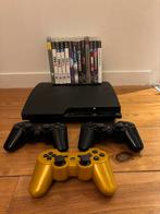 Playstation 3 slim, Spelcomputers en Games, Spelcomputers | Sony PlayStation 3, Met games, Zo goed als nieuw, Met 3 controllers of meer