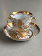 Kop en schotel Langenthal porselein bladgoud, Ophalen of Verzenden, Zo goed als nieuw, Porselein, Kop en/of schotel