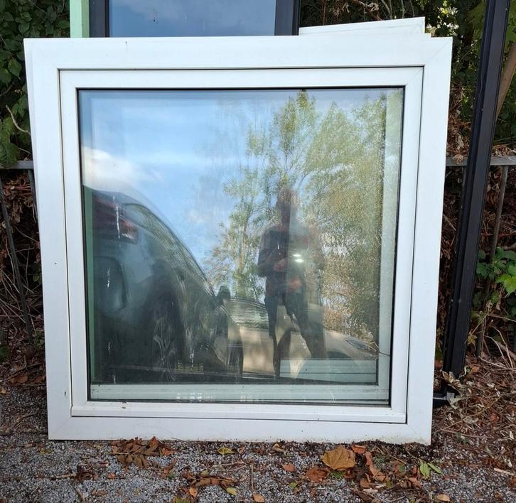 Raamozijnen, kunststof, 3x , dubbel glas, klap en kiepraam., Doe-het-zelf en Verbouw, Kozijnen en Schuifpuien, Gebruikt, Raamkozijn