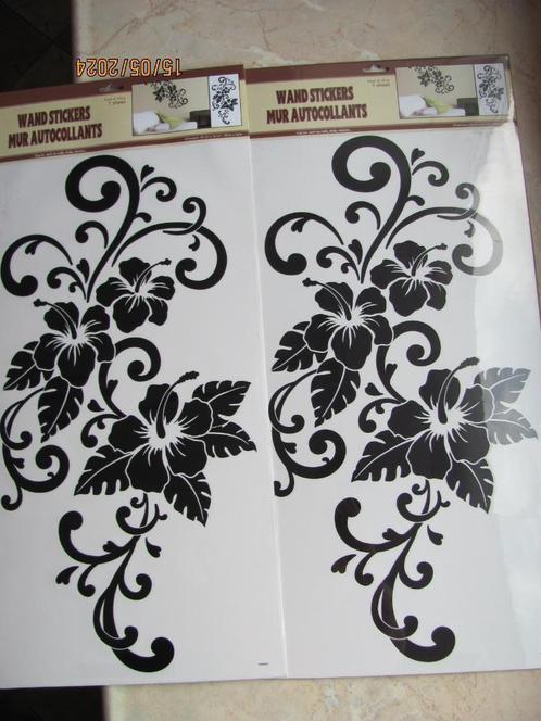 NIEUW 2x grote muur STICKER decoratie zwart INTERIEURsticker, Antiek en Kunst, Curiosa en Brocante, Ophalen of Verzenden