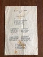 1945 Bevrijding. Canadezen J. en J.-avond. 3 p. zangteksten, Verzenden, Tweede Wereldoorlog, Gelezen