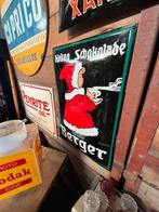 Gebold emaille reclamebord: Berger Kakao Schokolade, Ophalen, Reclamebord, Zo goed als nieuw, X