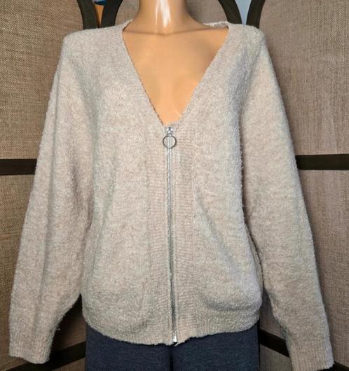 Weekday Beige Gebreid Vest met Rits - Maat S/M, Kleding | Dames, Truien en Vesten, Zo goed als nieuw, Maat 36 (S), Beige, Verzenden