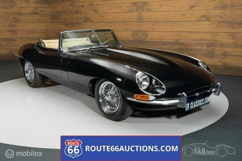 Jaguar E-Type Series 1.5 cabriolet | Route 66 Auctions, Auto's, Oldtimers, Bedrijf, Te koop, Lederen bekleding, Jaguar, Benzine