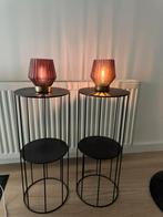 2x Tafellampen met metalen frame including 2x lamps, Ophalen of Verzenden, Zo goed als nieuw