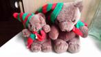 Kerst beren met muts en sjaal, Kinderen en Baby's, Speelgoed | Knuffels en Pluche, Verzenden, Zo goed als nieuw, Beer