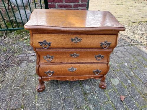 Barokstijl eiken 3-laden buikcommode .bxdxh = 64x35x64 cm., Huis en Inrichting, Kasten | Ladekasten, Gebruikt, Minder dan 100 cm