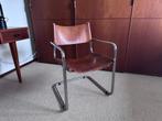Vintage Bauhaus Sledestoel  Mart Stam S34 Stijl  Cognac Leer, Ophalen, Gebruikt, Bruin, Leer