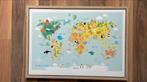 Wereldkaart canvasdoek kinderkamer, Ophalen of Verzenden, Zo goed als nieuw, Wanddecoratie