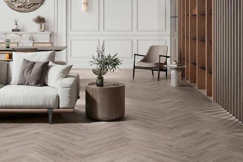 Visgraat Laminaat Raby Oak Grijs 8mm dik €14,95m2 incl.btw, Huis en Inrichting, Stoffering | Vloerbedekking, Nieuw, Laminaat, Grijs
