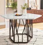 Stijlvolle Marmeren Eettafel, 100 tot 150 cm, Ophalen of Verzenden, Zo goed als nieuw, Metaal