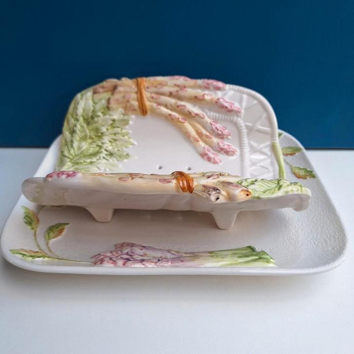 Brocante aardewerk asperge schaal, Antiek en Kunst, Antiek | Schalen, Ophalen of Verzenden