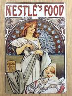 ALPHONSE MUCHA NESTLE Jugendstil Metalen Wandbord poster, Antiek en Kunst, Verzenden