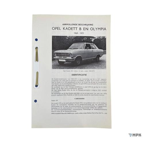 Kluwer | Opel Kadett B / Olympia | 1969-1971 | NL, Auto diversen, Handleidingen en Instructieboekjes, Ophalen of Verzenden