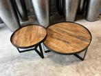 NIEUW Trendy Salontafel Doha 005 Metaal - Mango – Set van 2, Huis en Inrichting, Tafels | Salontafels, 50 tot 100 cm, Rond, Nieuw