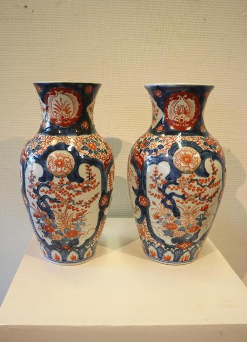 Set antieke Imari porseleinen vazen, Antiek en Kunst, Antiek | Porselein, Ophalen of Verzenden