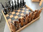 Schaakspel handgesneden Afrikaans, Ophalen of Verzenden, Gebruikt