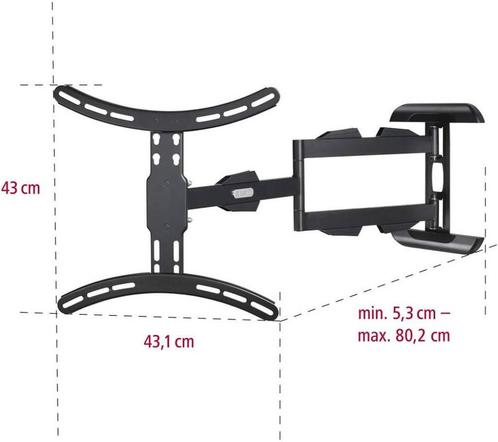 Hama 108712 TV Muurbeugel Zwenkbaar/Kantelbaar, 32"-65", Zwa, Audio, Tv en Foto, Televisiebeugels, Nieuw, Ophalen