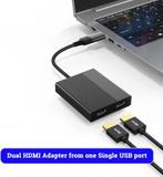 4K 60Hz DisplayLink-adapter (USB-A of USB-C naar 2x HDMI), Ophalen of Verzenden, Nieuw, Docking station, HBAVLINK